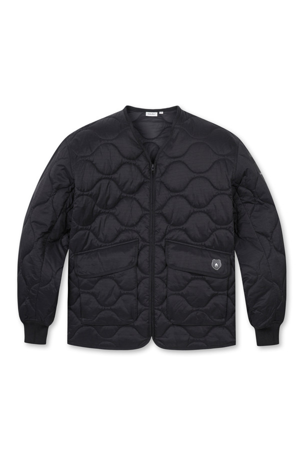 Golden Bear - 블루종/점퍼 - (MEN) Quilted V-neck Zip-up Jumper(Black)