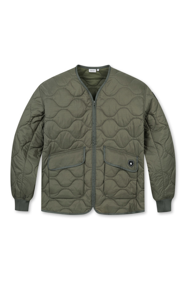 Golden Bear - 블루종/점퍼 - (MEN) Quilted V-neck Zip-up Jumper(Khaki)