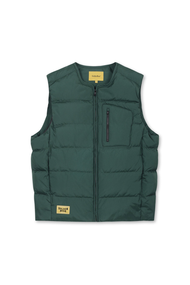 Golden Bear - 베스트 - (MEN) Collarless Round Zip up Vest(Green)