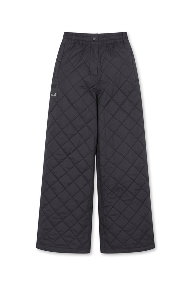 Golden Bear - 롱/미디팬츠 - (WOMEN) Quilted Wide Pants(Black)