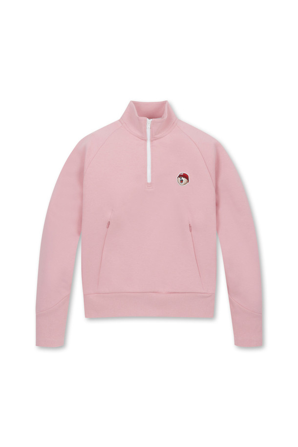 Golden Bear - 스웻셔츠 - (WOMEN) Reglan Sleeve Half Zip-up SweatShirt(Pink)