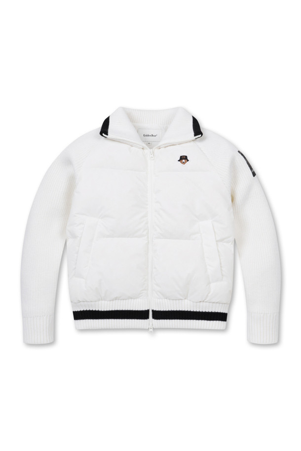 Golden Bear - 점퍼 - (WOMEN) Knit Hybrid Full Zip-up Jacket(Ivory)