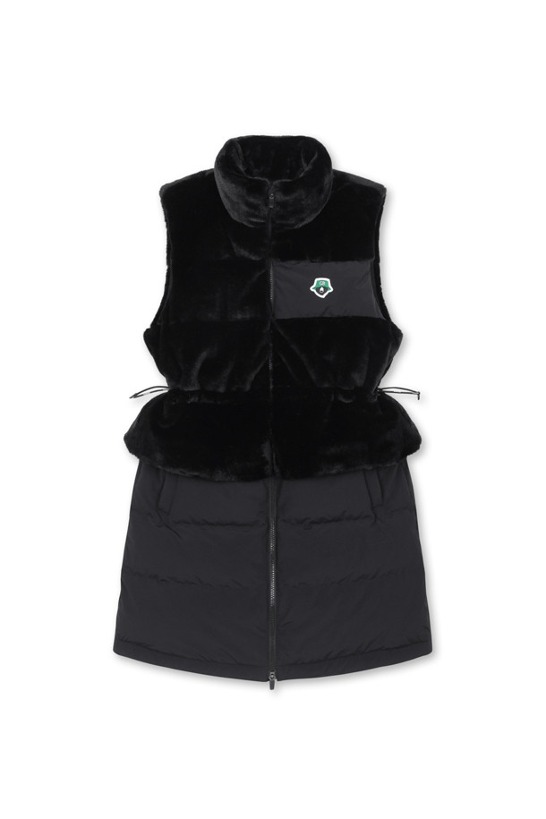 Golden Bear - 점퍼 - (WOMEN) Eco Fur Hybrid Down Zip-up Dress(Black)