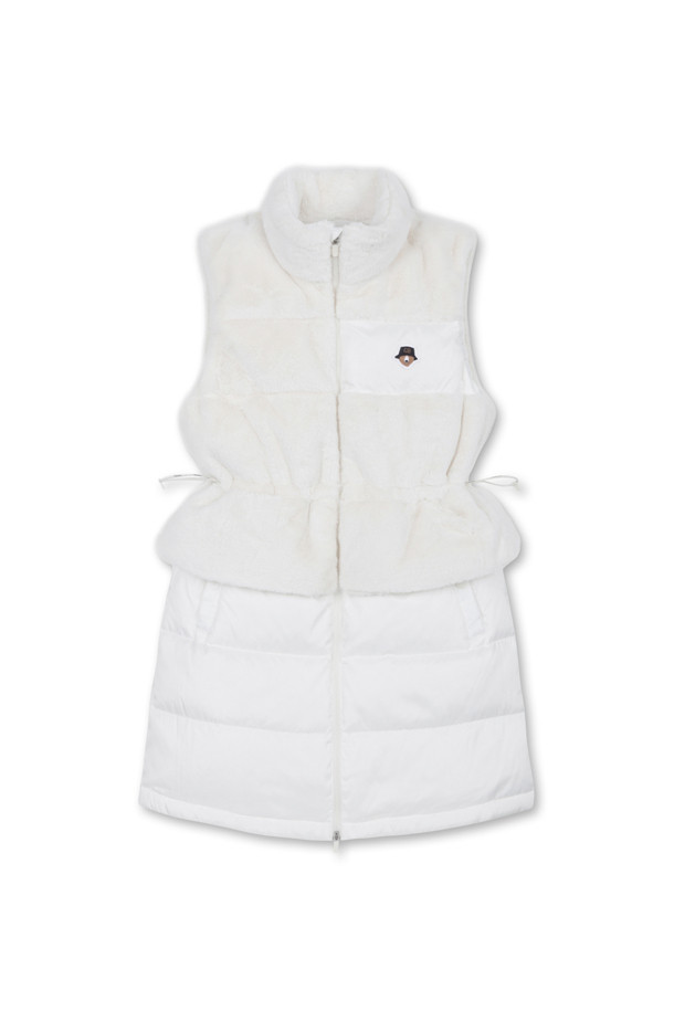 Golden Bear - 점퍼 - (WOMEN) Eco Fur Hybrid Down Zip-up Dress(Ivory)