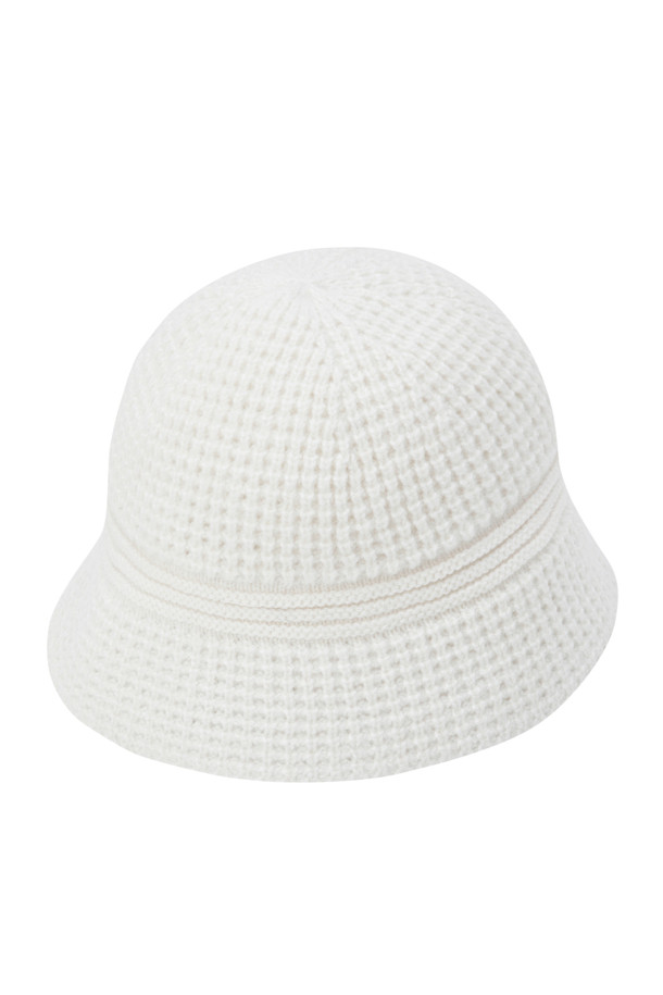 Golden Bear - 모자 - (WOMEN) Contrast Line Knitted Buckethat(Ivory)