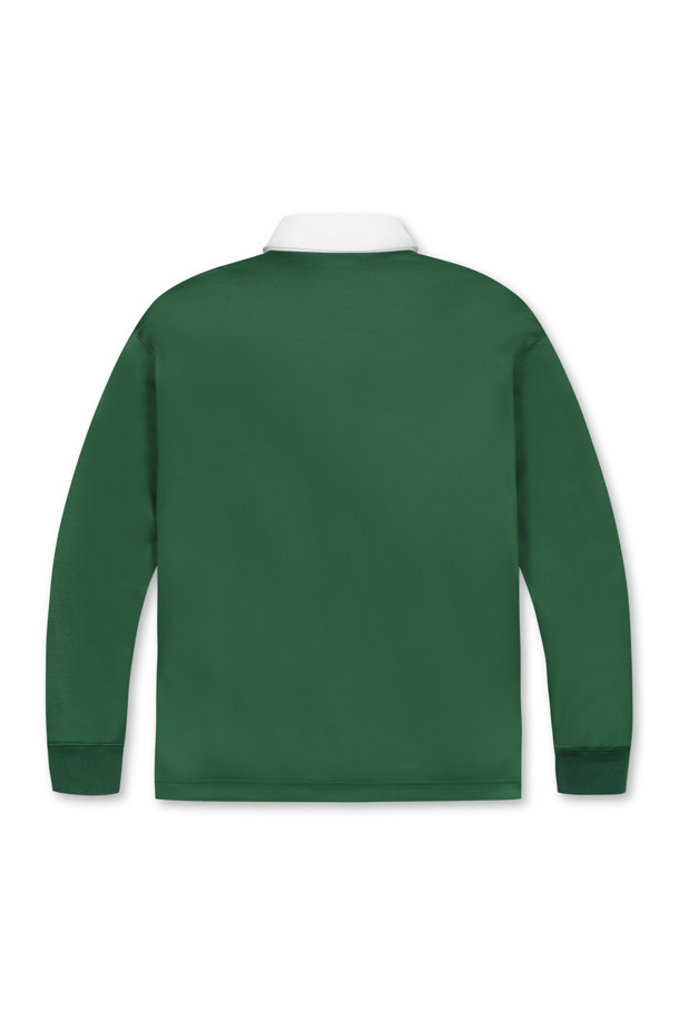 Golden Bear - 긴팔티셔츠 - (MEN) Chest Boarder line Woven Collar Sweatshirt(Green)