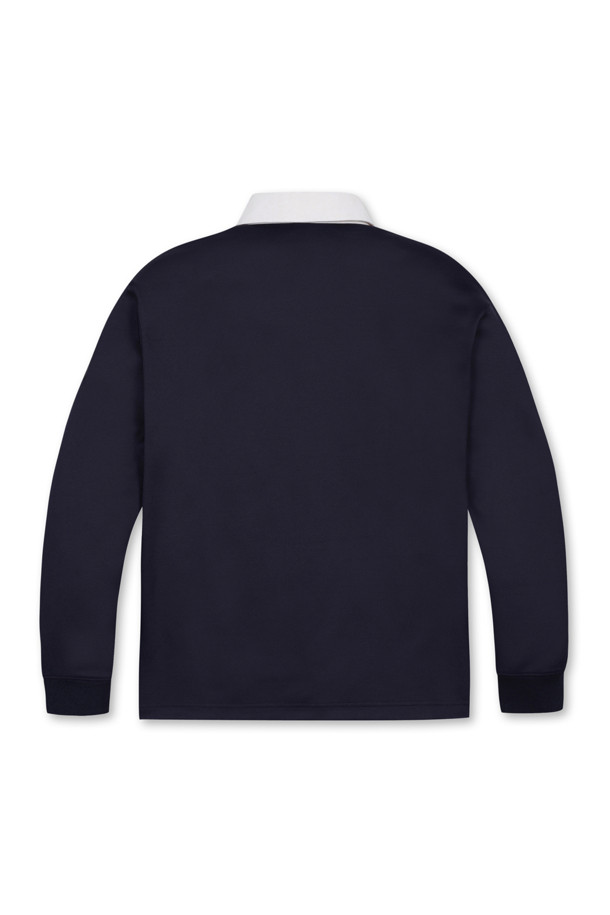 Golden Bear - 긴팔티셔츠 - (MEN) Chest Boarder line Woven Collar Sweatshirt(Navy)