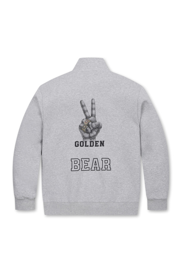 Golden Bear - 스웻셔츠 - (UNI) V Finger Graphic Half Zip-up Sweatshirt(Grey)