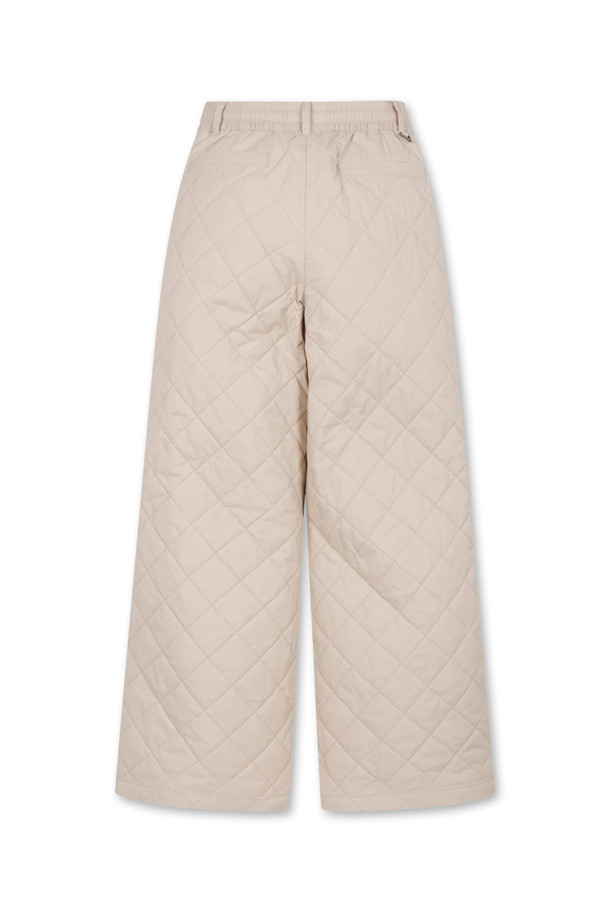 Golden Bear - 롱/미디팬츠 - (WOMEN) Quilted Wide Pants(Beige)