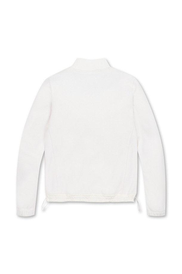 Golden Bear - 긴소매 티셔츠 - (WOMEN) Woven Hybrid Micro Fleece Mock neck T-Shirt(Ivory)