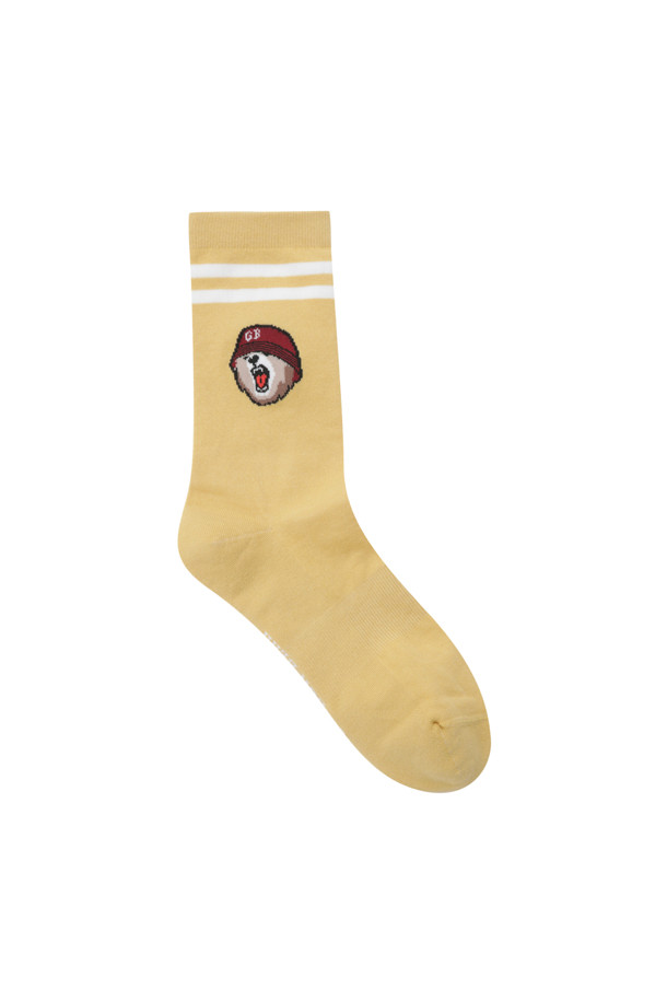 Golden Bear - 양말 - (UNI) Striped Jacquard V Bear Logo Socks(Yellow)