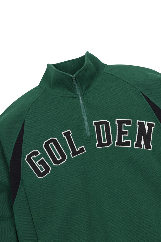 Golden Bear - 긴팔티셔츠 - (MEN) Color Blocked Half Zip Sweatshirt(Black)