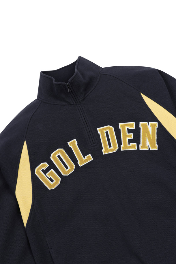 Golden Bear - 긴팔티셔츠 - (MEN) Color Blocked Half Zip Sweatshirt(Navy)