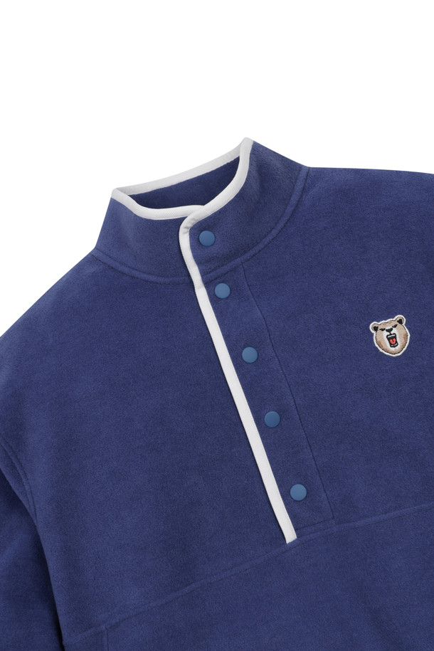 Golden Bear - 긴팔티셔츠 - (MEN) Stand Collar Half BD Fleece(Navy)