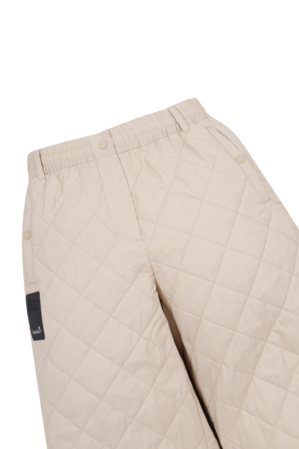 Golden Bear - 롱/미디팬츠 - (WOMEN) Quilted Wide Pants(Beige)