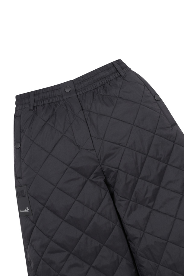 Golden Bear - 롱/미디팬츠 - (WOMEN) Quilted Wide Pants(Black)