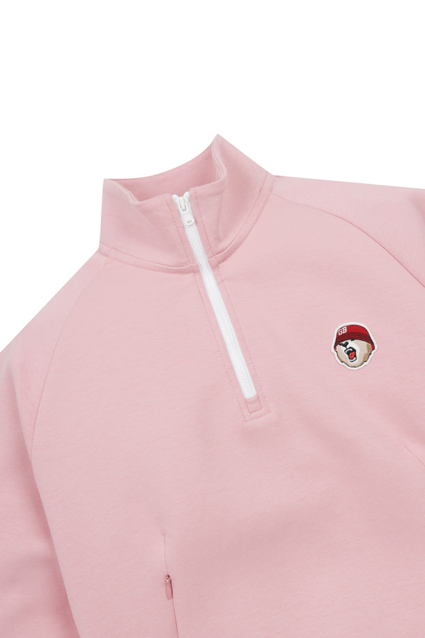 Golden Bear - 스웻셔츠 - (WOMEN) Reglan Sleeve Half Zip-up SweatShirt(Pink)