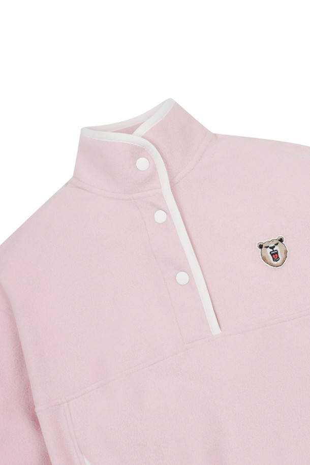 Golden Bear - 스웻셔츠 - (WOMEN) Button Neck Fleece SweatShirt(Pink)