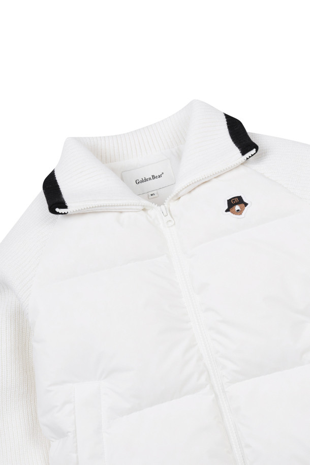 Golden Bear - 점퍼 - (WOMEN) Knit Hybrid Full Zip-up Jacket(Ivory)