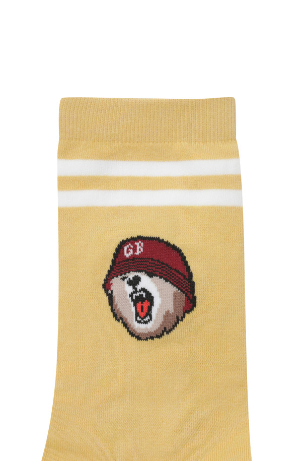 Golden Bear - 양말 - (UNI) Striped Jacquard V Bear Logo Socks(Yellow)