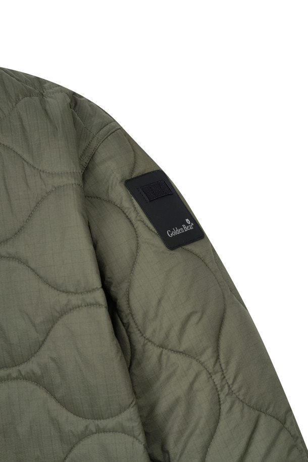 Golden Bear - 블루종/점퍼 - (MEN) Quilted V-neck Zip-up Jumper(Khaki)