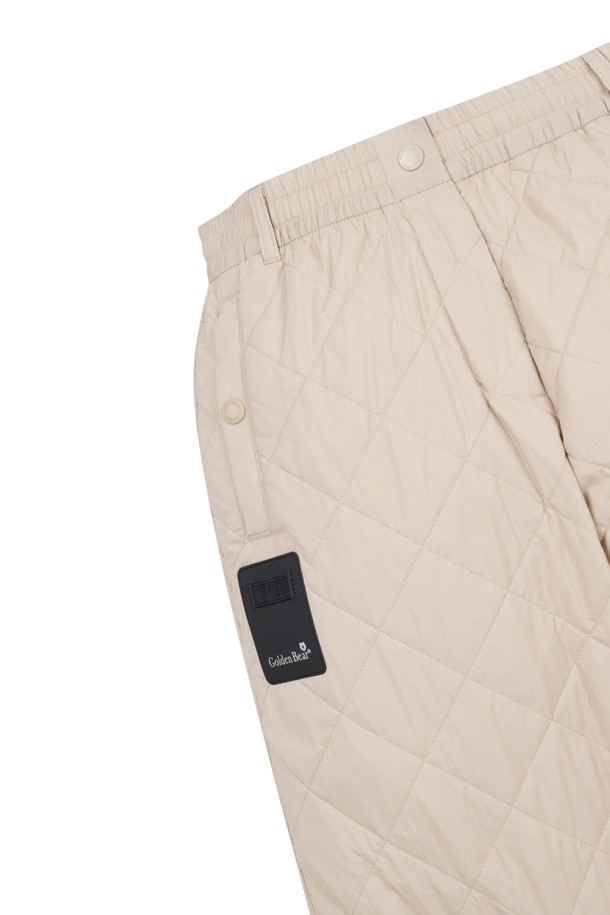 Golden Bear - 롱/미디팬츠 - (WOMEN) Quilted Wide Pants(Beige)