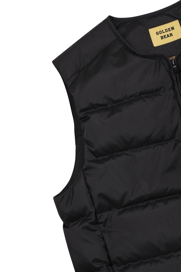 Golden Bear - 베스트 - (MEN) Collarless Round Zip up Vest(Black)