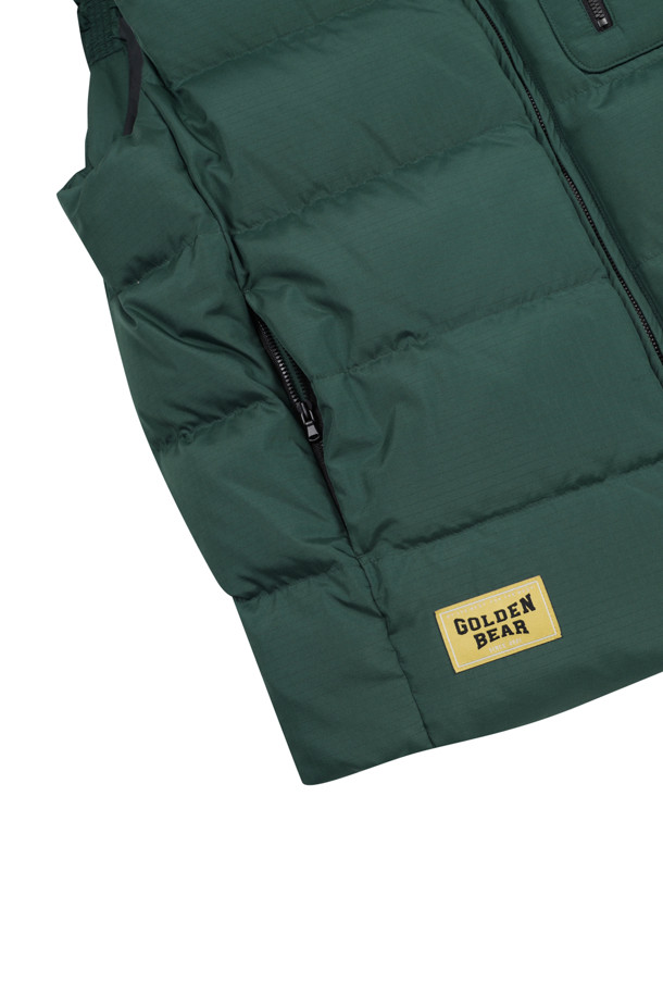 Golden Bear - 베스트 - (MEN) Collarless Round Zip up Vest(Green)