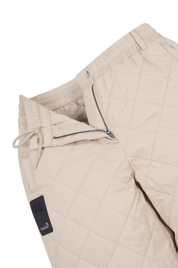 Golden Bear - 롱/미디팬츠 - (WOMEN) Quilted Wide Pants(Beige)