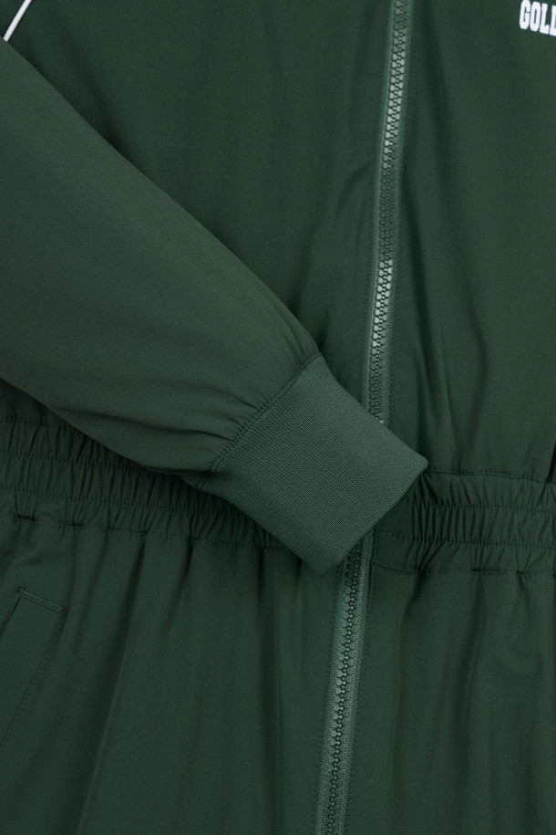 Golden Bear - 긴소매 원피스 - (WOMEN) Full Zip-up Piping Woven Dress(Green)