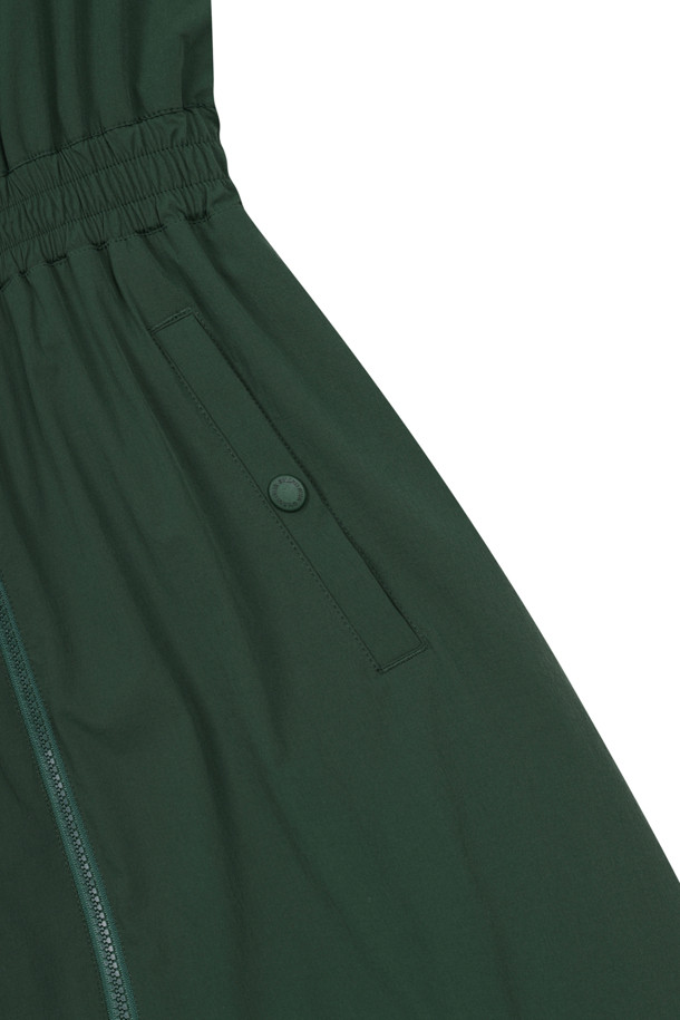 Golden Bear - 긴소매 원피스 - (WOMEN) Full Zip-up Piping Woven Dress(Green)