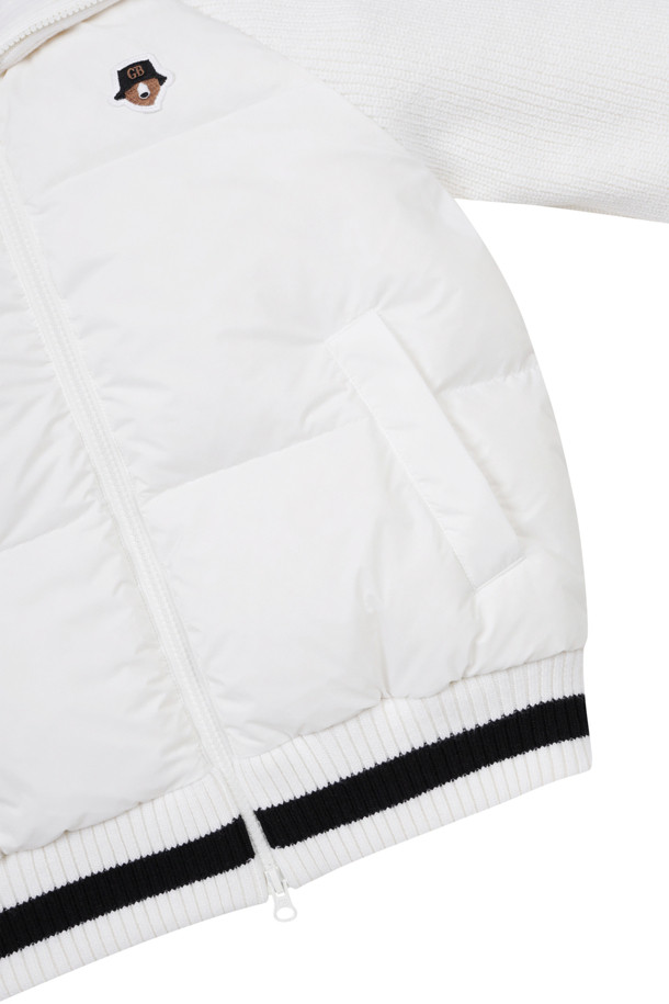 Golden Bear - 점퍼 - (WOMEN) Knit Hybrid Full Zip-up Jacket(Ivory)