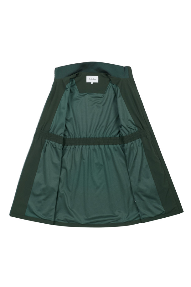 Golden Bear - 긴소매 원피스 - (WOMEN) Full Zip-up Piping Woven Dress(Green)