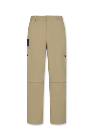 (MEN) Diagonal Zip Pocket Tapered Fit Pants(Beige)