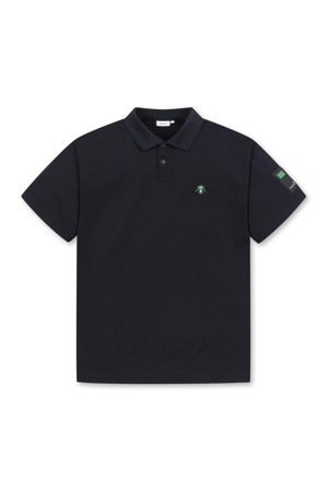 Pique Footprint Logo Short Sleeves Collar shirt