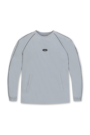 Piping line Crewneck Woven Sweatshirt