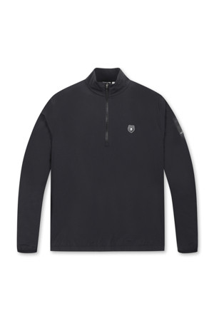 (MEN) Stretch Woven Half Zip Sweatshirt(Black)