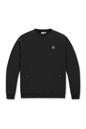 (MEN) Essential Crewneck Stretch Woven Sweatshirt(Black)