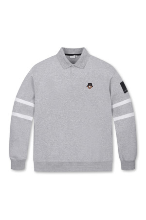 (MEN) Contrast Line Point Sweatshirt(Grey)