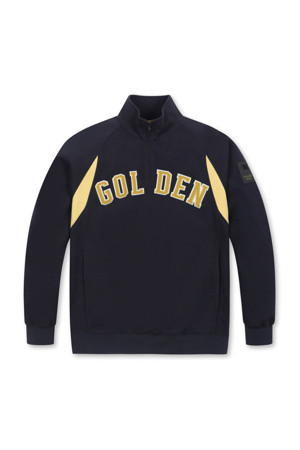 (MEN) Color Blocked Half Zip Sweatshirt(Navy)