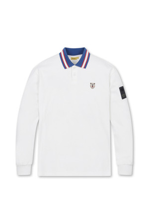 (MEN) Contrast Collar Sweatshirt(White)