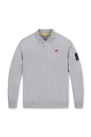 (UNI) Essential Knit Collar Sweatshirt(Grey)