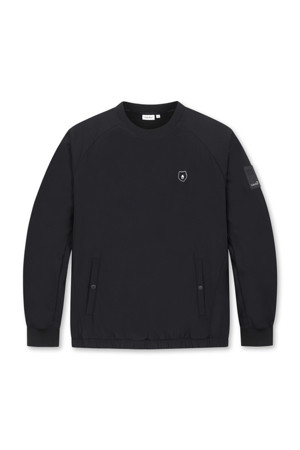 (MEN) Padded Stretch Woven Sweatshirt(Black)