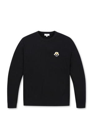 (MEN) W/CA blended Crewneck Sweater(Black)