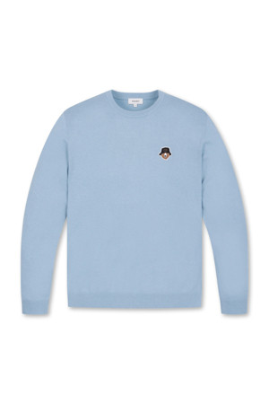 (MEN) W/CA blended Crewneck Sweater(Blue)