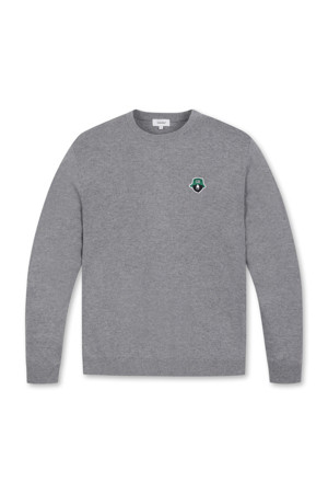 (MEN) W/CA blended Crewneck Sweater(Grey)