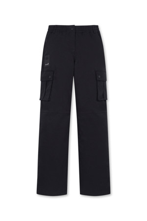 (WOMEN) Semi-wide Fit Cargo Pocket Pants(Black)