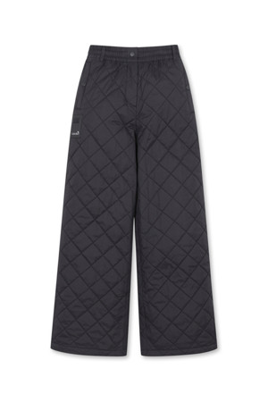 (WOMEN) Quilted Wide Pants(Black)