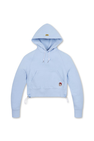 (WOMEN) Woven Hybrid Cropped Hoody(Blue)