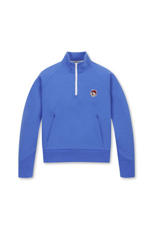 (WOMEN) Reglan Sleeve Half Zip-up Sweatshirt(Blue)